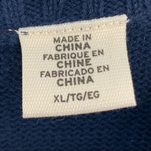 NWT Levi's 100% Cotton Blue White Striped Crew-Neck Long Sleeve Men's Sweater XL - Picture 10 of 11